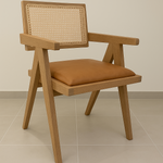 Cargue la imagen en el visor de la galería, Poltrona en madera y mimbre natural Napolés